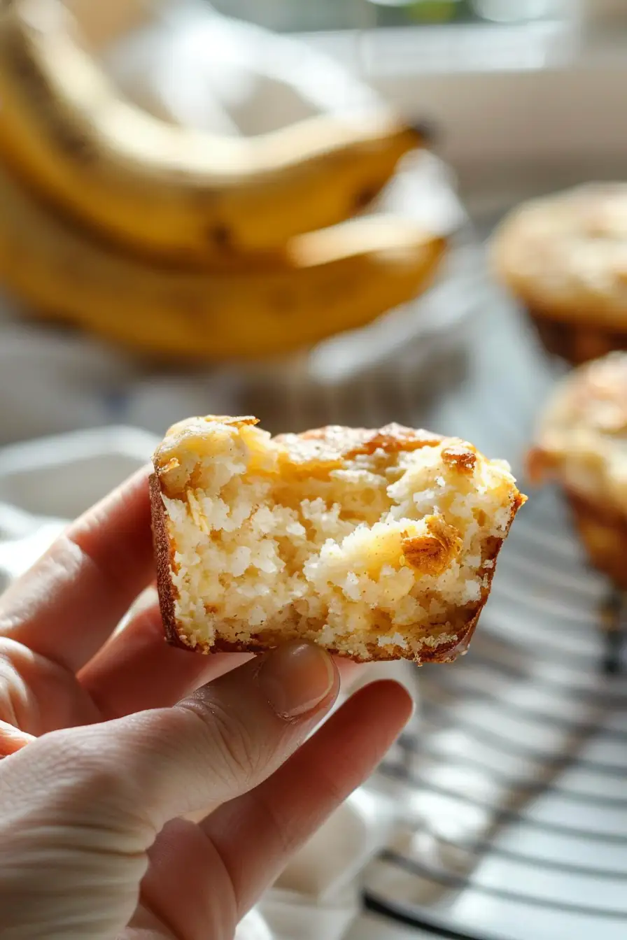 Banana oat muffins cooling on a rack