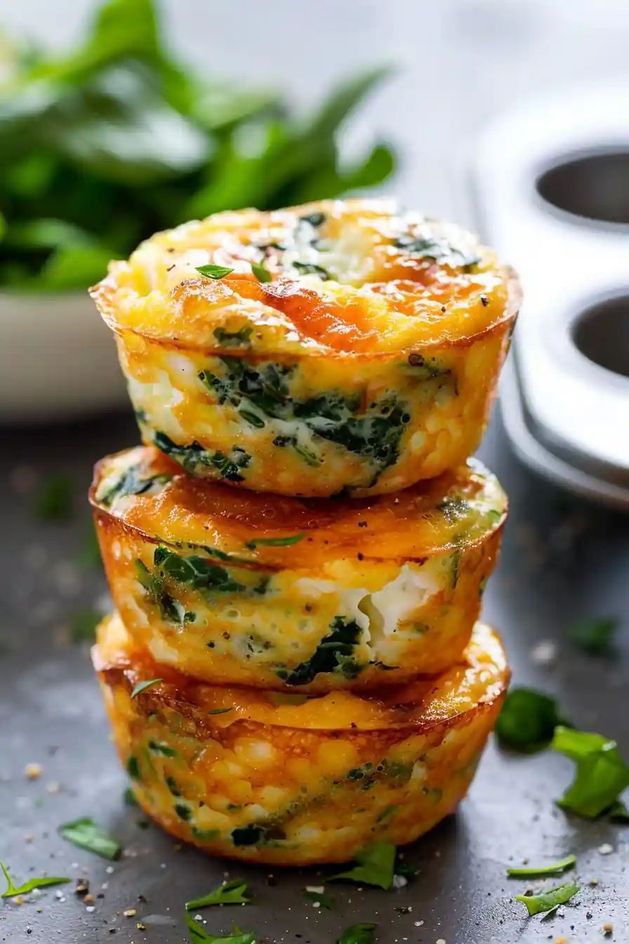 Cheesy handheld egg bite with runny yolk