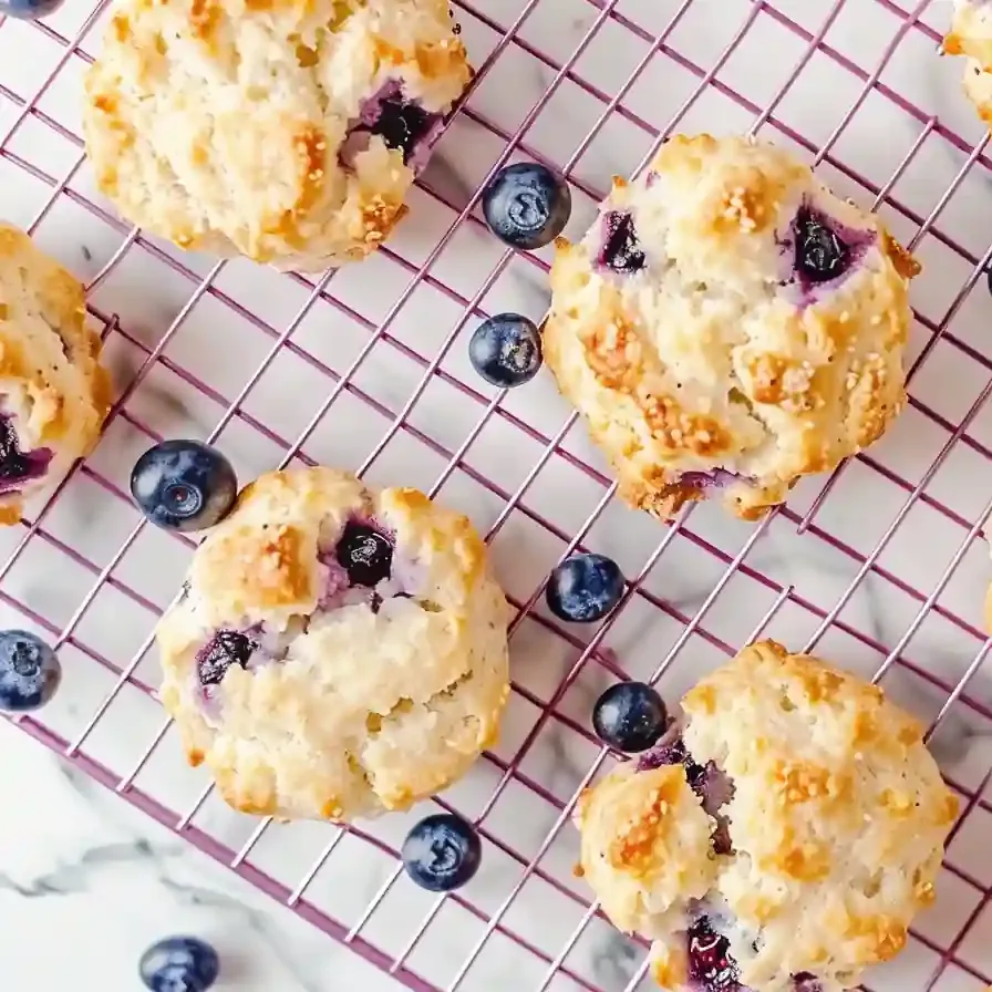 cooling 3 ingredient blueberry biscuits made with cottage cheese