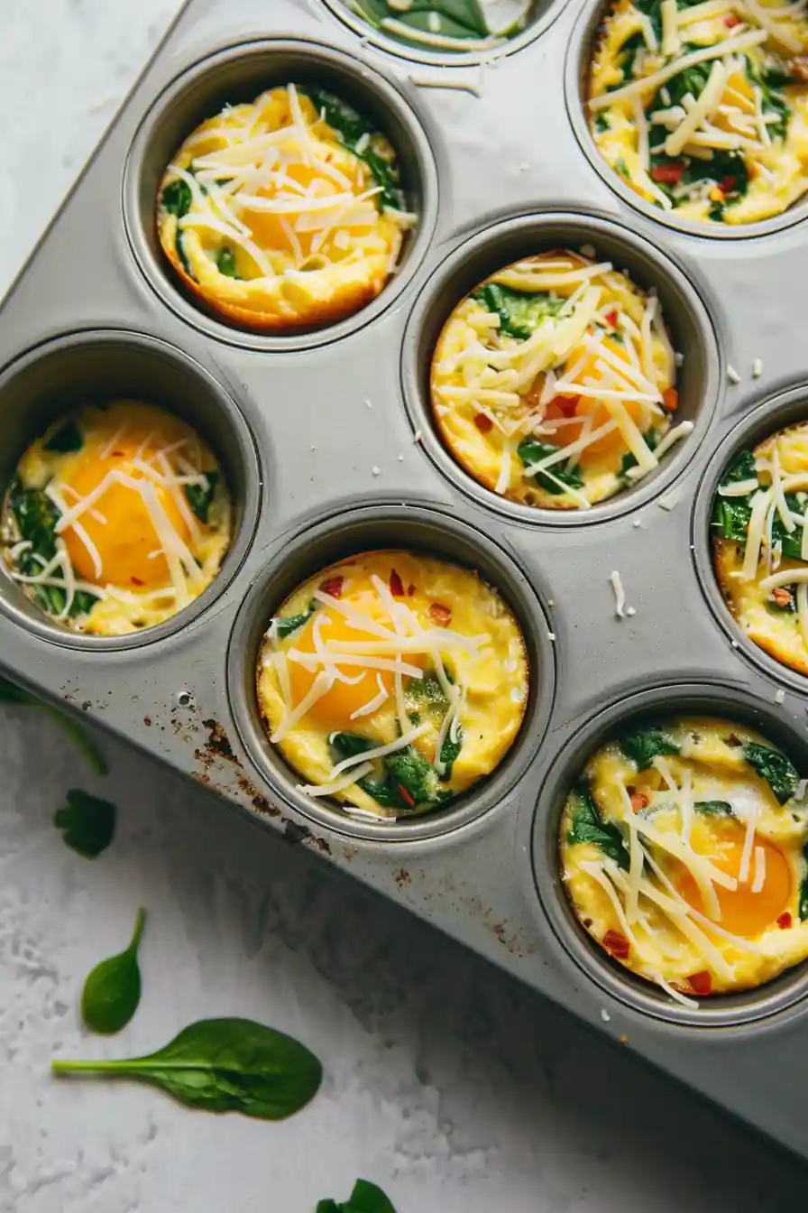 Cottage cheese egg bites on a white plate