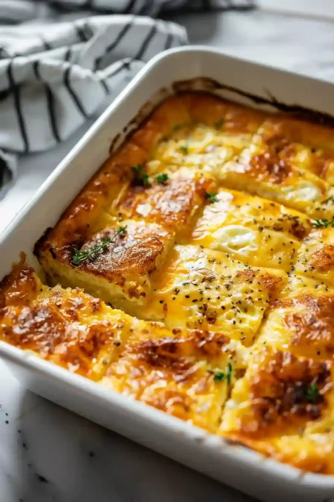 Cottage Cheese Egg Bake That Ends Mid-Morning Crashes for Good 9 Serving egg bake with visible peppers and cottage cheese