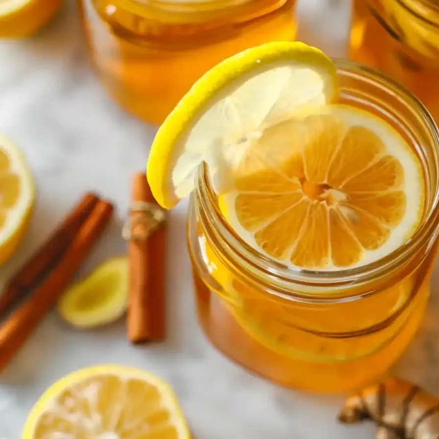Golden lemon ginger probiotic tea with star anise and cinnamon