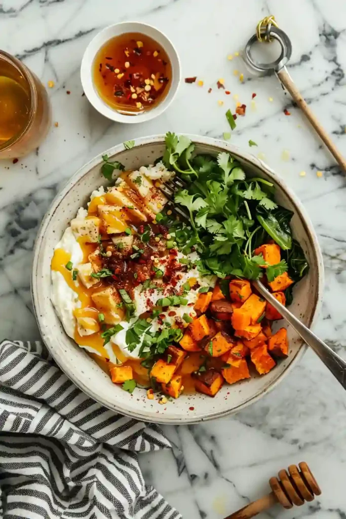 Sweet Potato Cottage Cheese Taco Bowl That’s High-Protein & Low-Carb 13 served sweet potato cottage cheese taco bowl with toppings