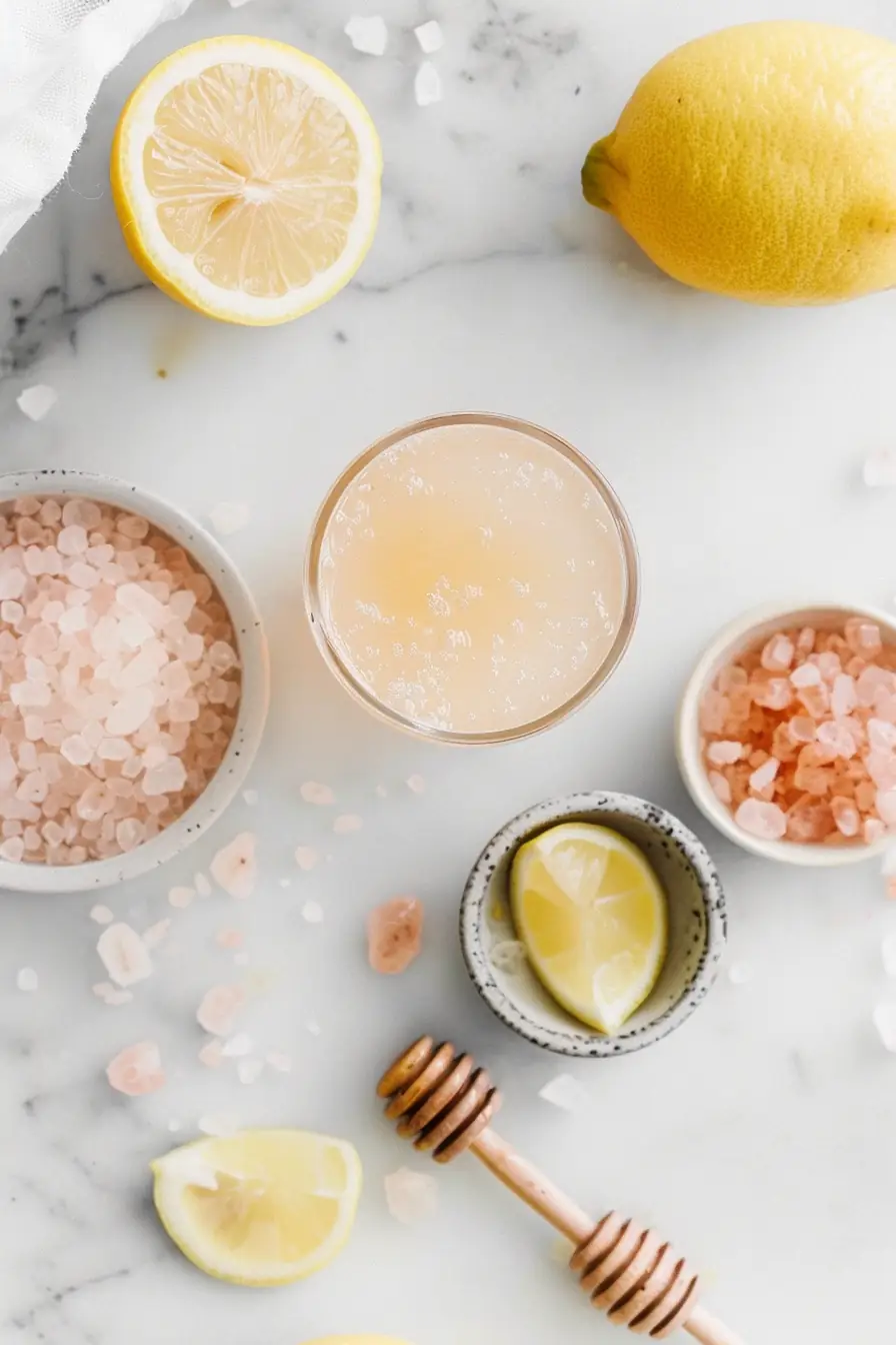 Ingredients for himalayan pink salt and lemon water