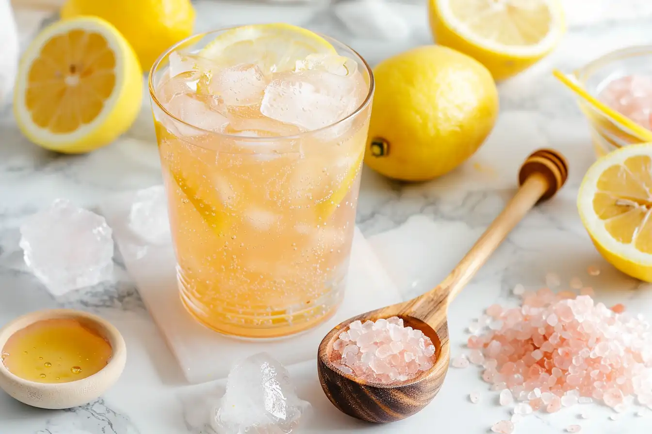 Pink salt and apple cider vinegar detox drink