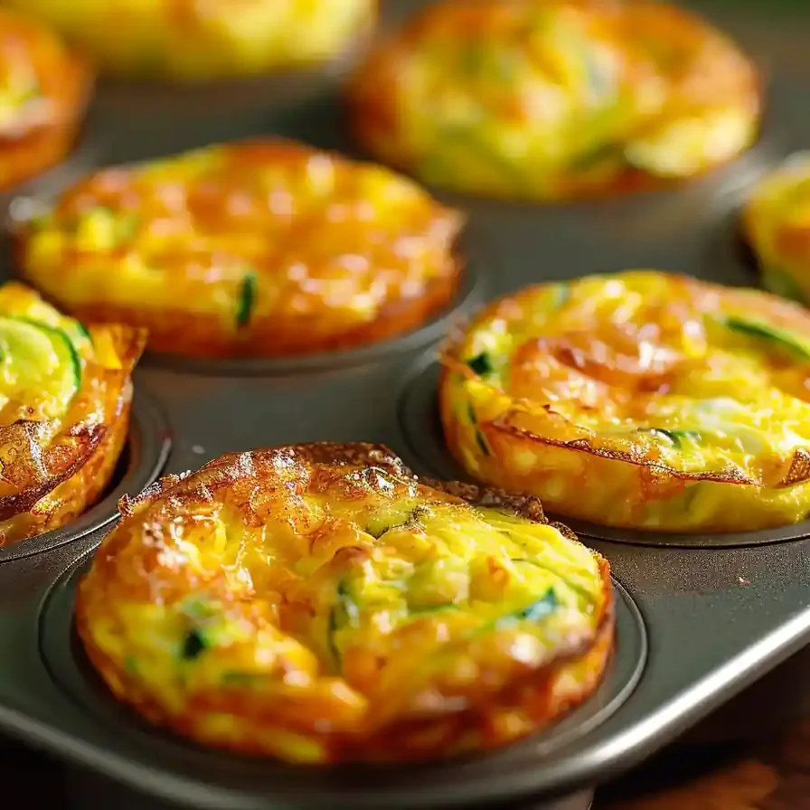 Zucchini cottage cheese egg muffins fresh out of the oven