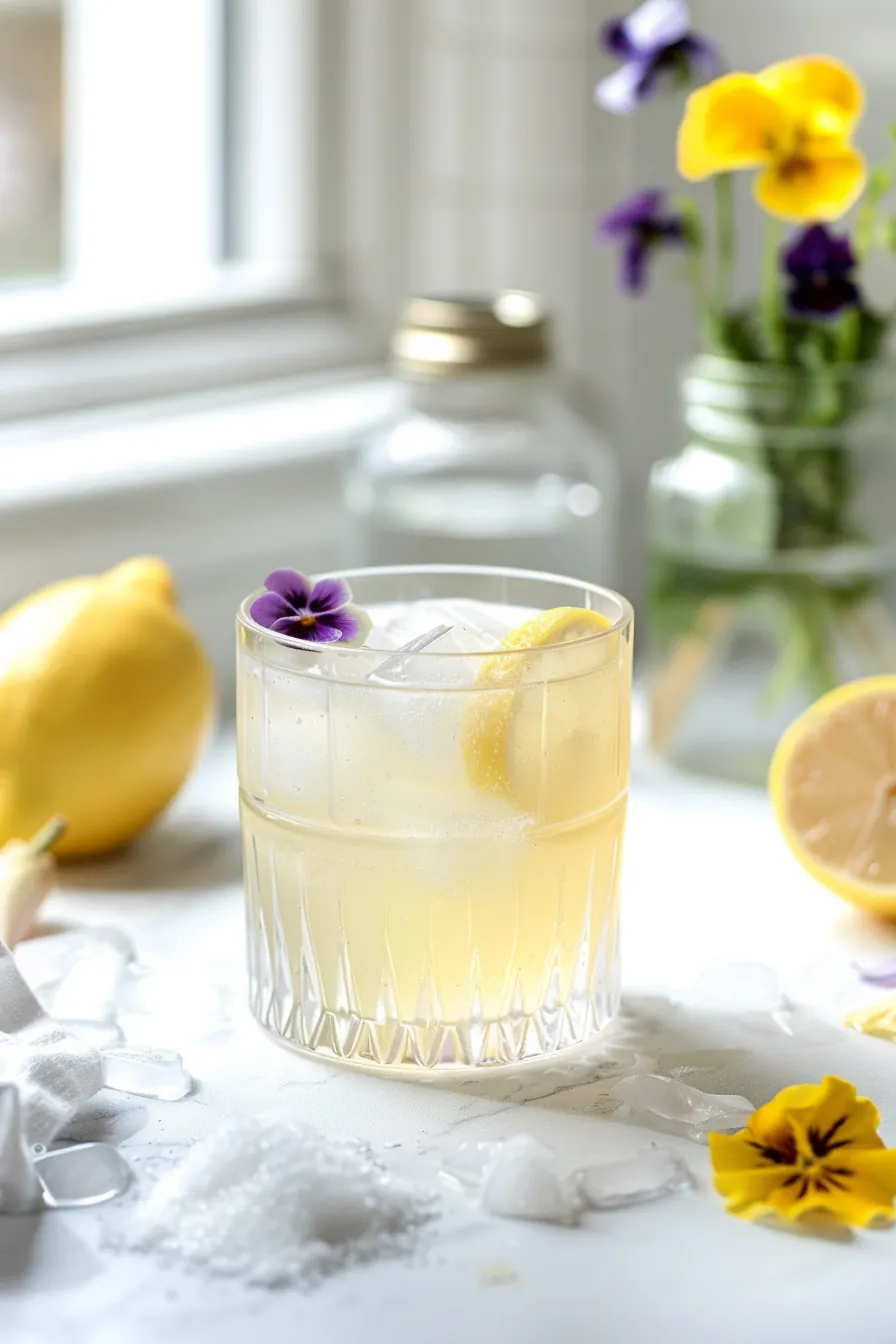 Harmonia cortisol cocktail recipe with visible magnesium and lemon on table